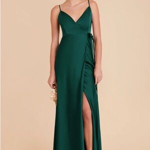 Birdy Grey Cindy Dress in Emerald Matte Satin